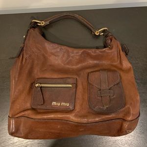 Miu Miu Brown Leather Satchel Bag